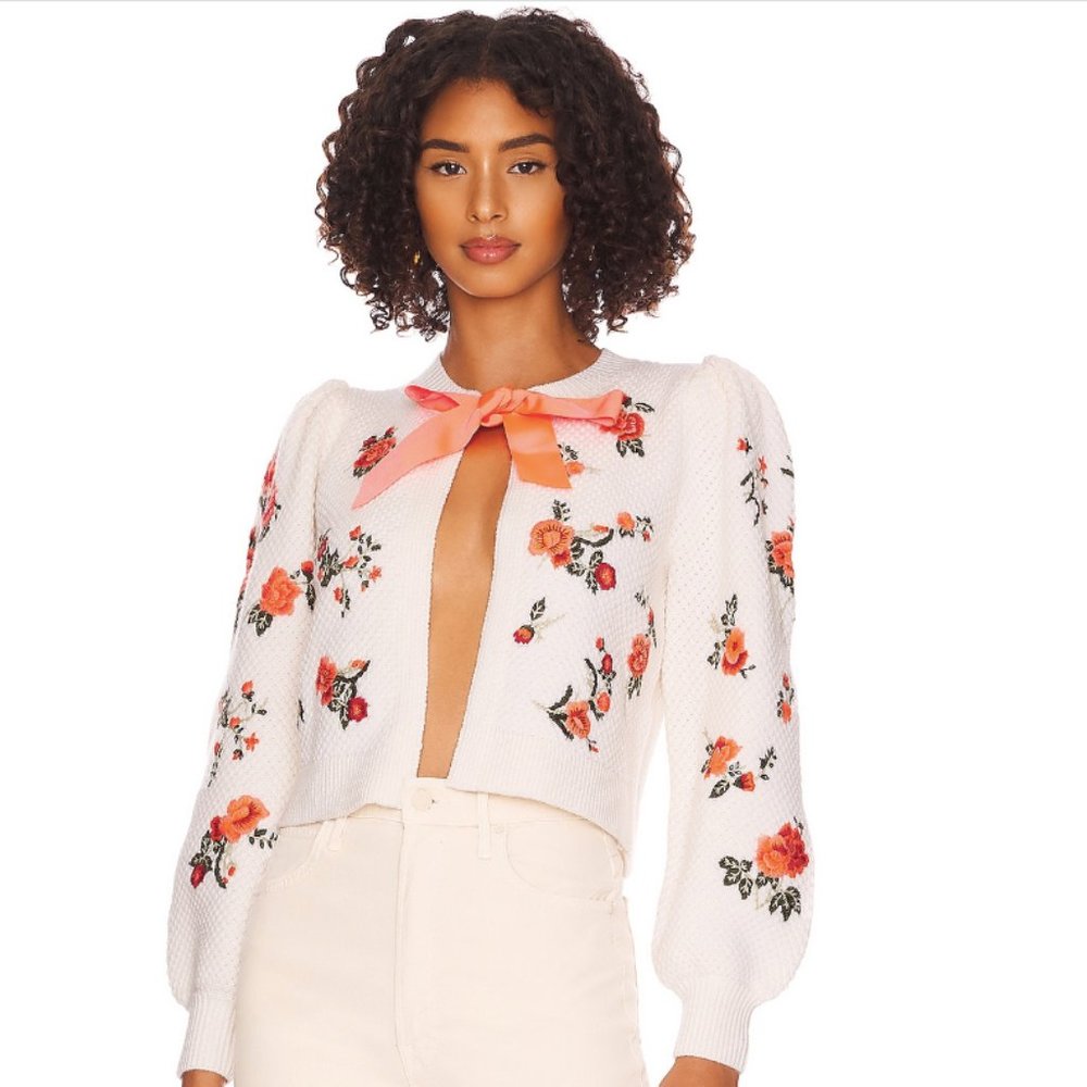 Alice + Olivia | Kitty Puff Sleeve Cardigan
